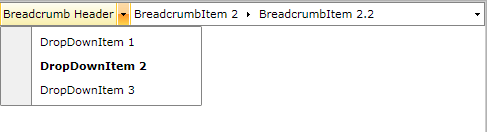 WPF RadBreadcrumb Dropdown Items