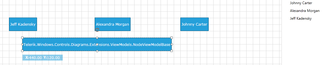 Selecting an item and pasting it into the diagram