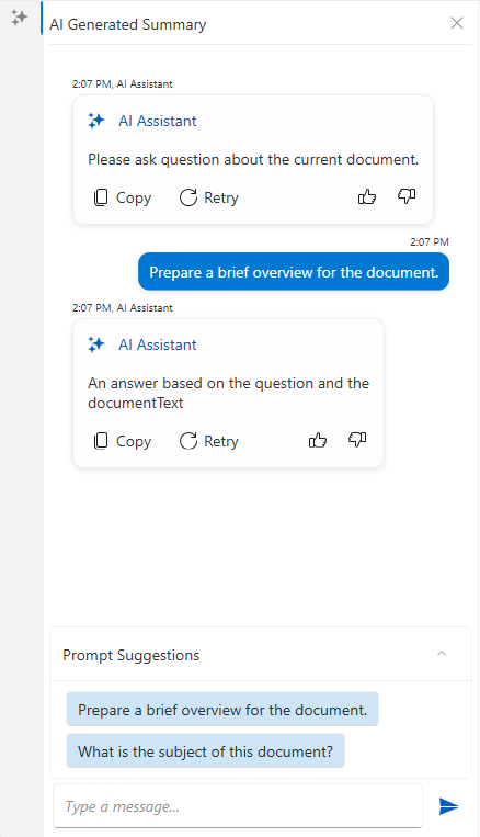 A picture showing customized pdf viewer summarization chat