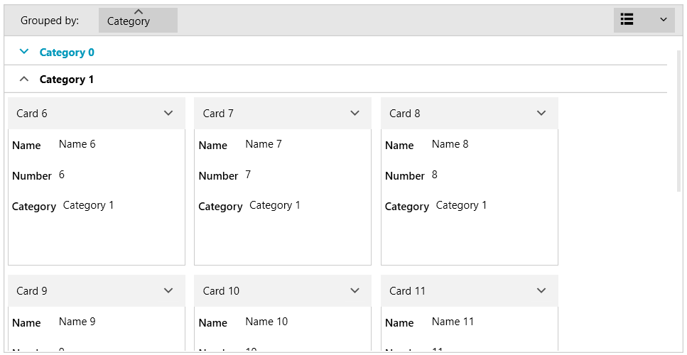 WPF RadCardView RadCardView groups