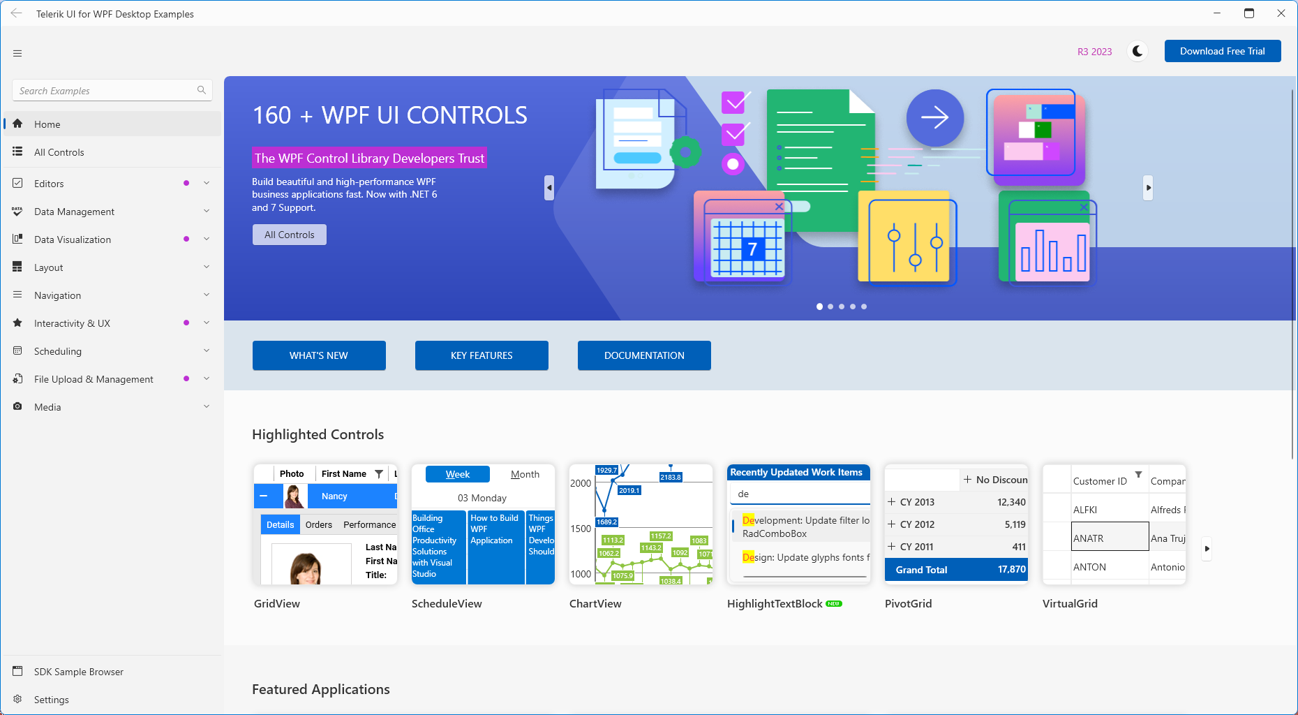WPF Demos application picture