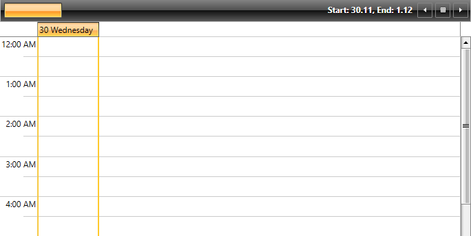 WPF RadScheduleView Modified format of the visible range text