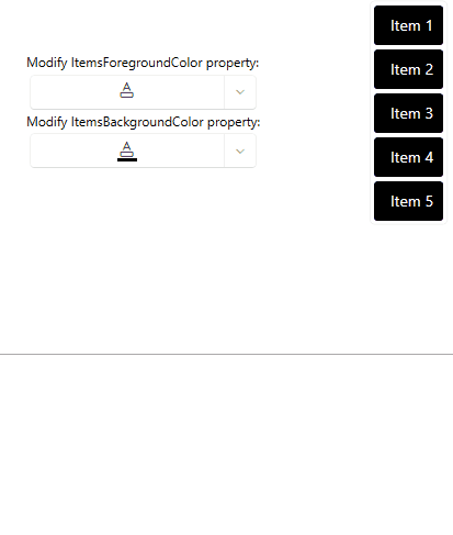 WPF RadColorPicker instances modifying the ItemsForegroundColor and ItemsBackgroundColor properties