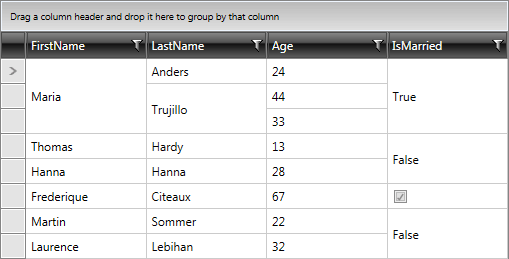 Telerik WPF DataGrid merged cells 1