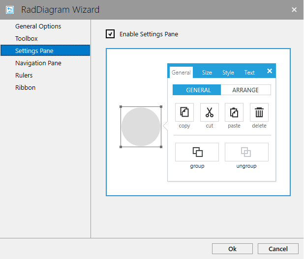 Enable the RadDiagram SettingsPane