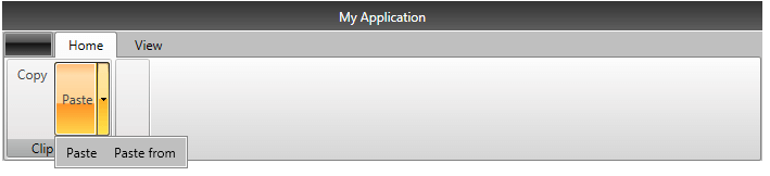 WPF RadRibbonView A RadRibbonGroup with a couple ribbon buttons defined in its Items collection
