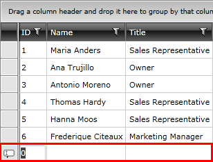 Telerik WPF DataGrid AddingNewRows 1