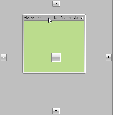 WPF RadDocking The last floating size is kept when the Pane becomes floating again: