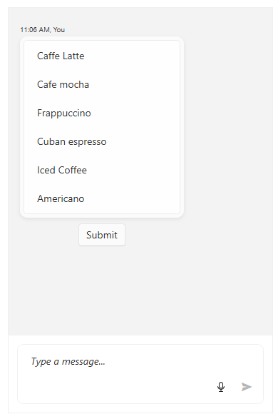 Defining ListMessage