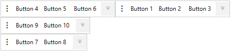 RadToolBarTray populated with RadToolBars demonstrating the Band and BandIndex properties