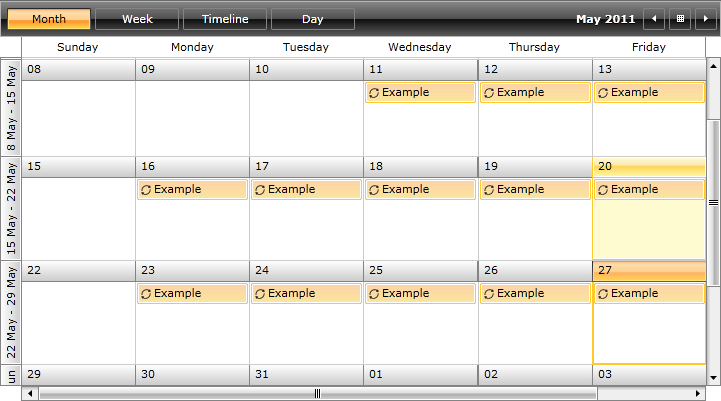RadScheduleView RecurrencePattern