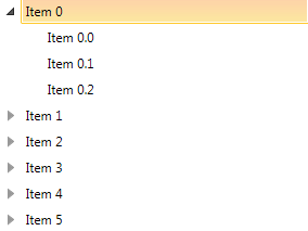 WPF RadTreeView Default positioned of the brought item