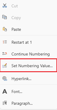 An image showing the button that opens the list numbering dialog of RadRichTextBox for WPF