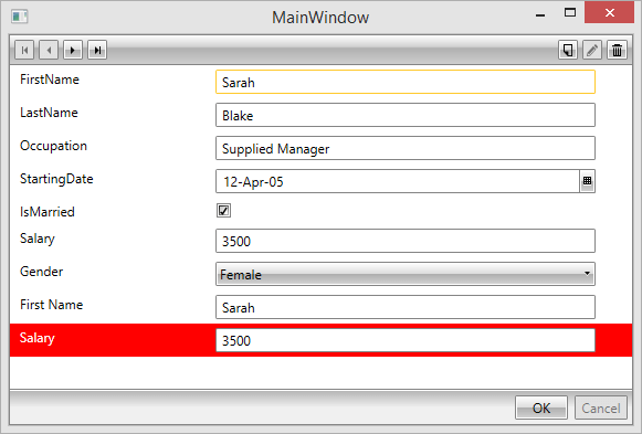 Result of DataTemplateSelector
