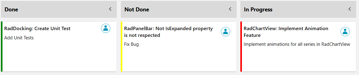 Telerik TaskBoard Category Indicator 0