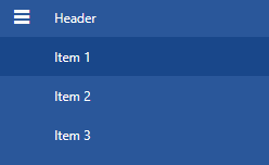 RadNavigationView populated with items