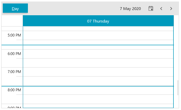 WPF RadScheduleView RadScheduleView with two time indicators