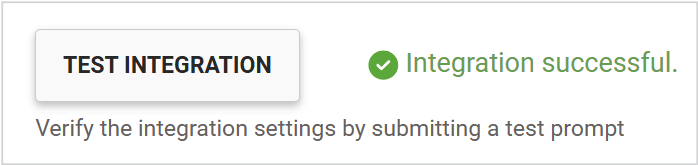 An image of the of the message that will appear if the fields are filled in correctly