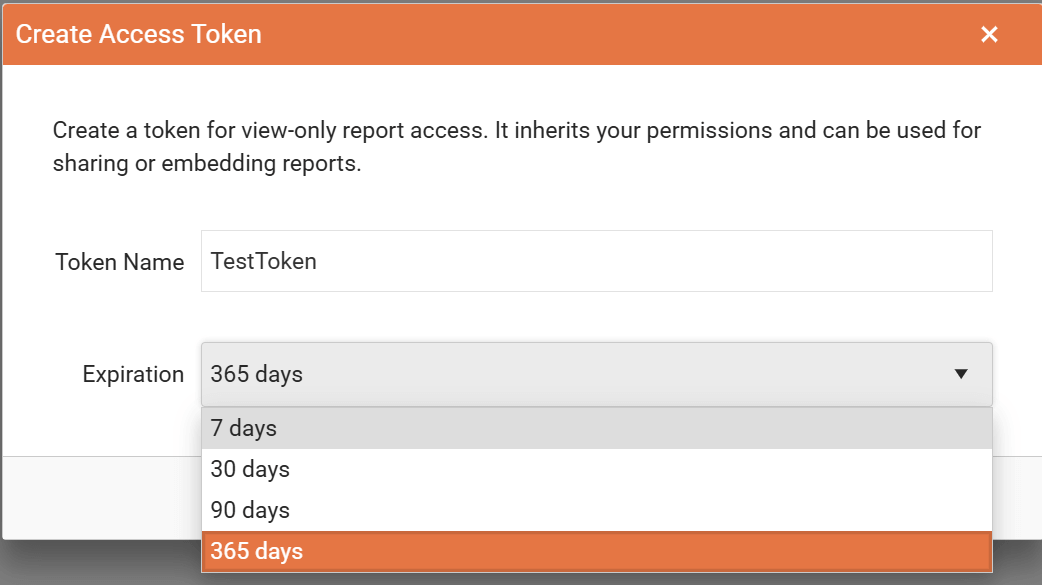 Create a new personal access token for the logged-in user and select an expiration time from the available options (7-365 days).