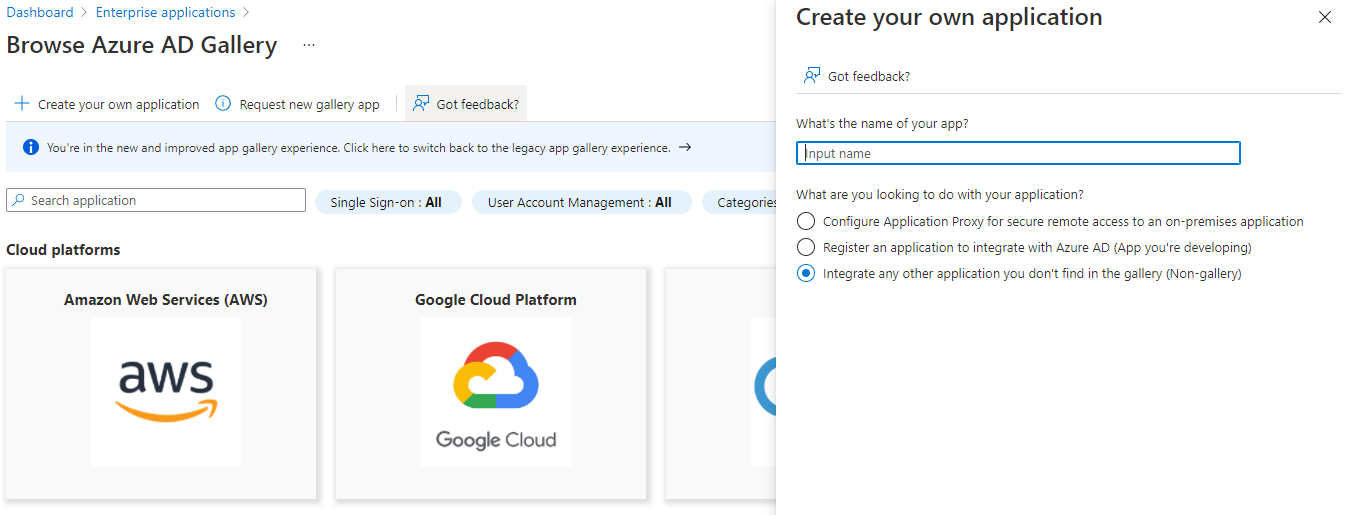 AzureAD - application setup