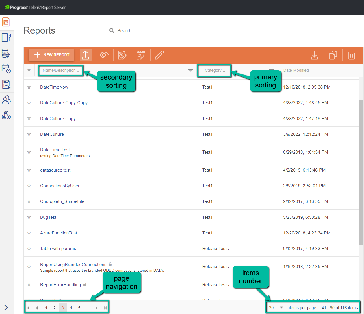 Sorting and Page Size