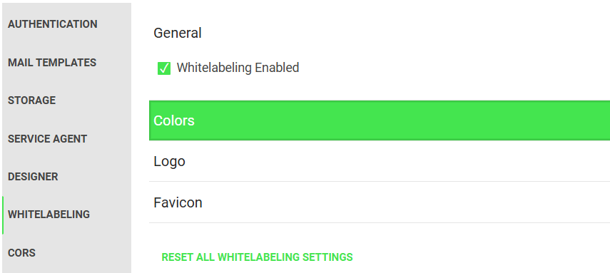 All of the available Whitelabeling settings in the Report Server for .NET Configuration