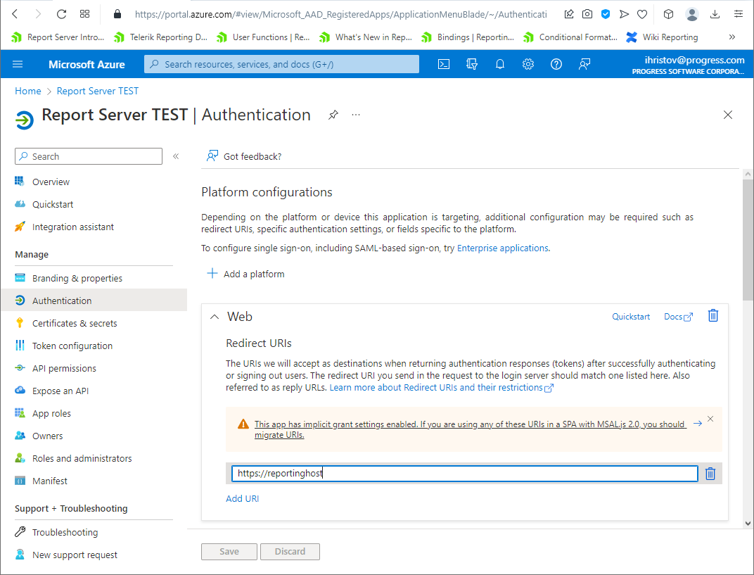AzureAD - application setup