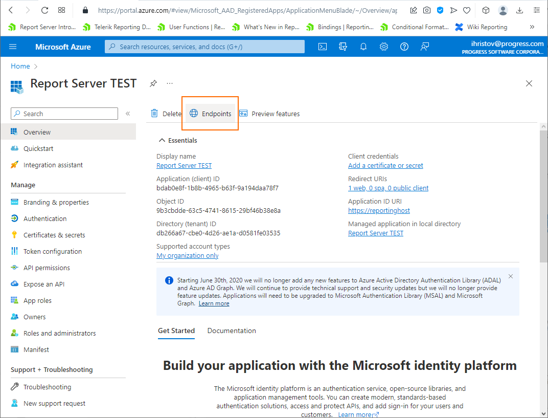 AzureAD - application setup