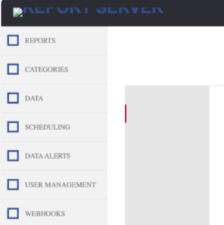 An image demonstrating how the Report Server icons are missing when static content is not enabled