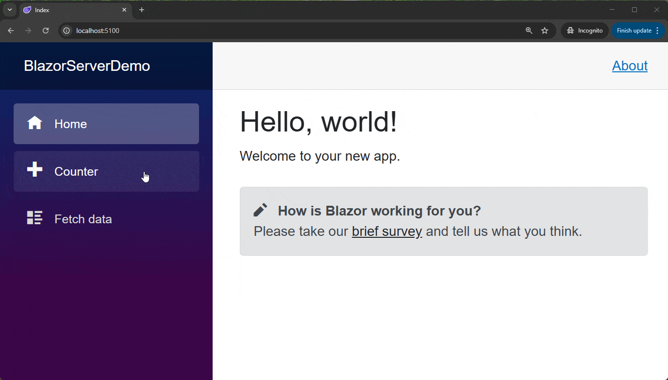 Blazor Server demo