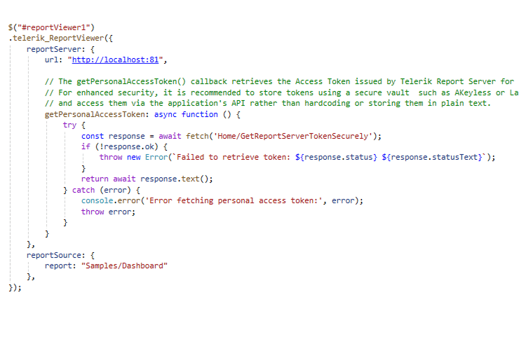 Telerik Report Server Embedded viewers support in RS.NET