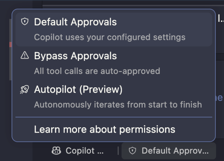 Screenshot 2026-07-23 at 10.28.46 AM Auto-approval permissions in VS Code Copilot