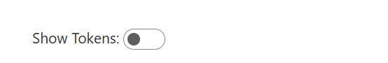 show tokens toggle