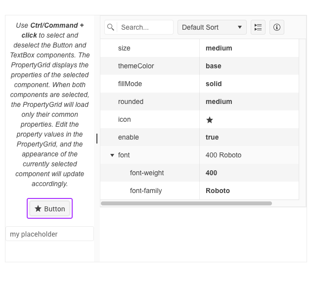Telerik UI for ASP.NET Core PropertyGrid-MultipleSelection