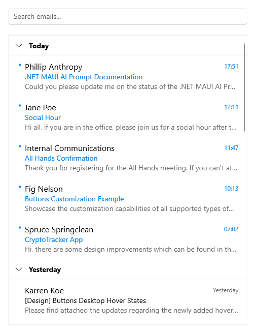 Collection View—Filtering (WinUI)