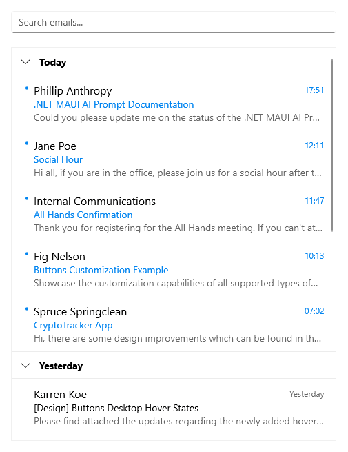 Collection View—Selection (WinUI)