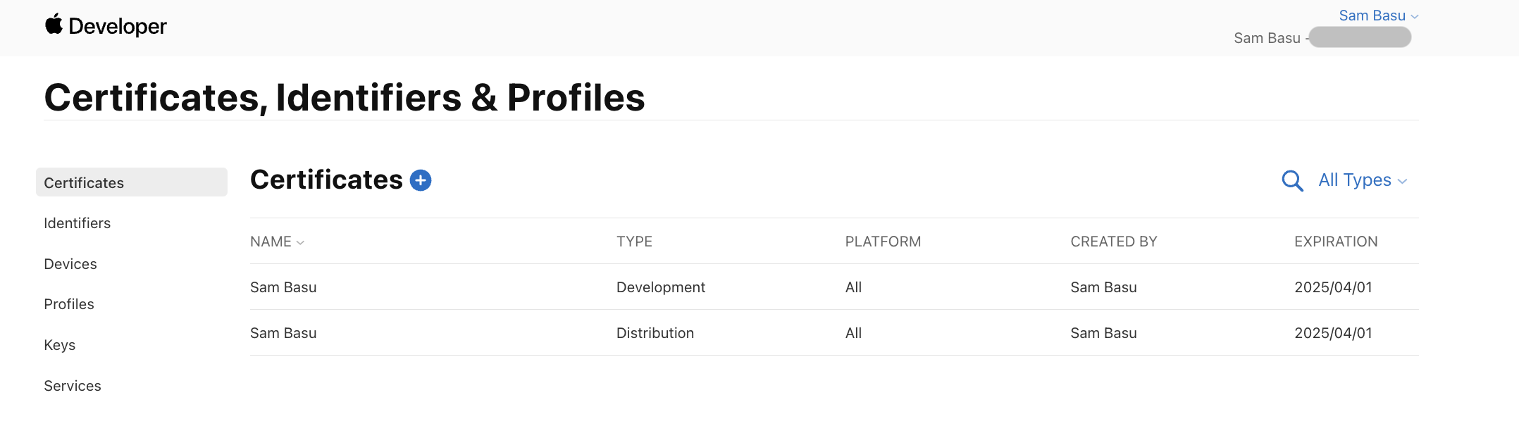 list of certificates