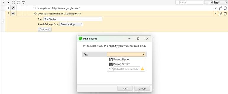 Test Studio What's new Improved data binding