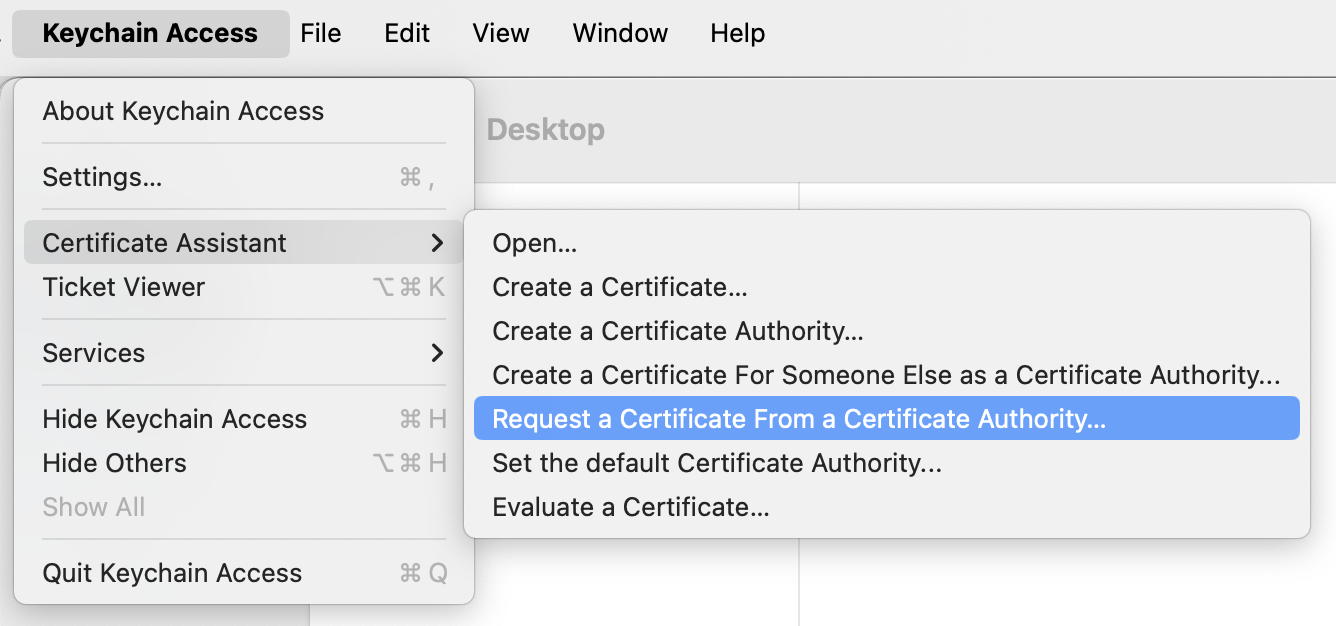 CertificateAssistant - Request a Certificate from a Certificate Authority