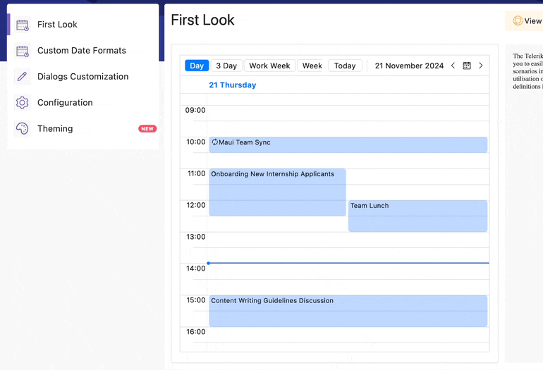 Telerik Maui Controls Samples Scheduler Theming Demo
