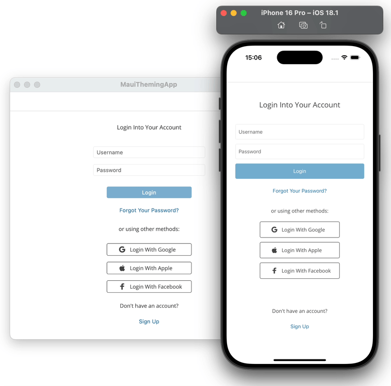 Telerik Maui Theming Preview