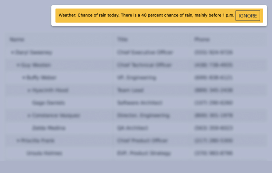 Notification Header