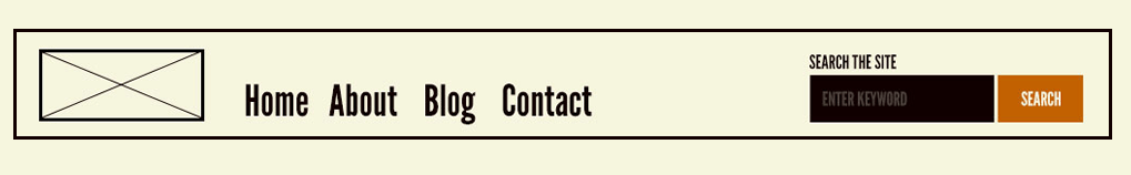 An example of a header pattern from Brad Frost's Atomic Design 