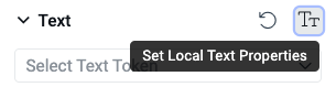 A screenshot of the Text panel in the ThemeBuilder Advanced Edit panel. The Typography icon is being hovered on and the tooltip says
