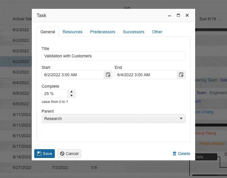 Telerik UI for ASP.NET Core Gantt - Popup Edit Enhancements