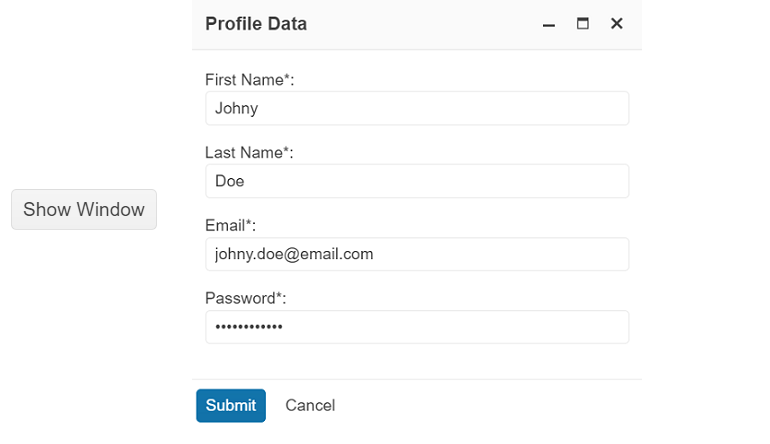 Telerik UI for Blazor Windows - Footer