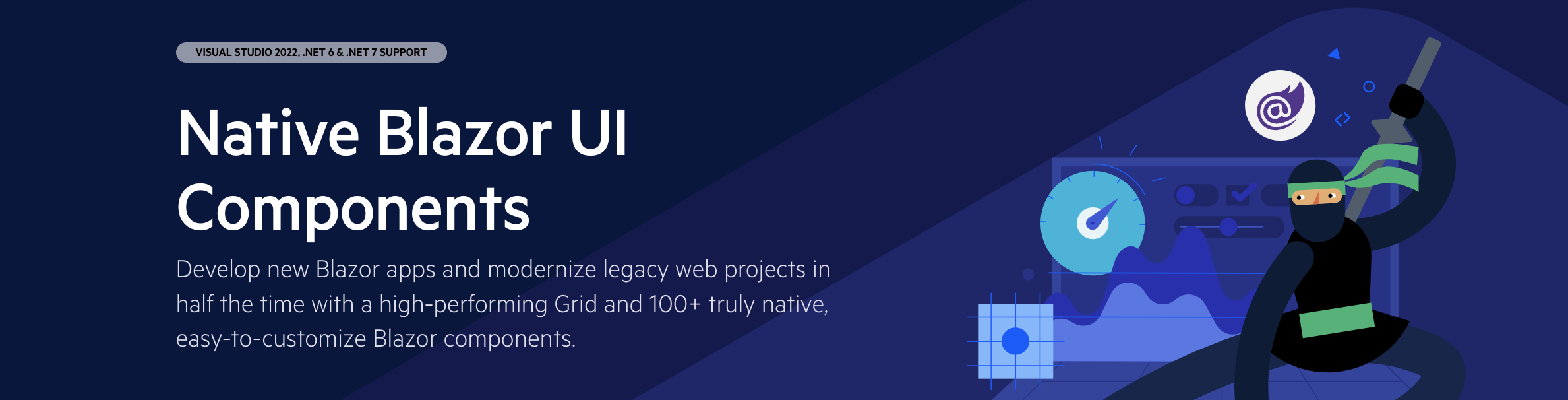 Telerik UI
        for Blazor webpage screenshot 