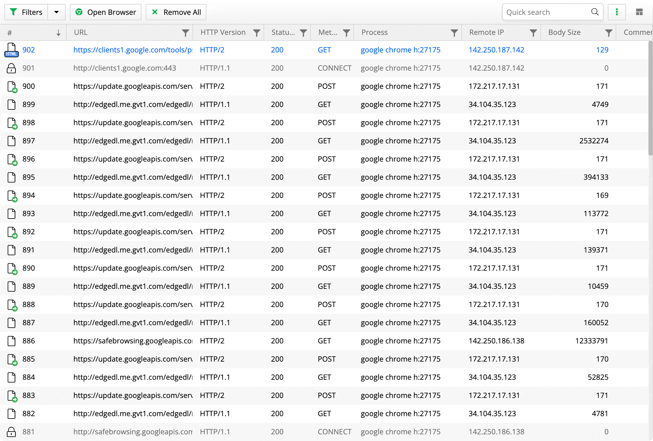 Fiddler Everywhere - Quick Search