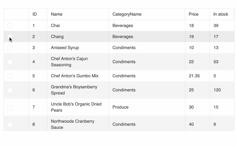 React Data Grid Multiple Row Reorder