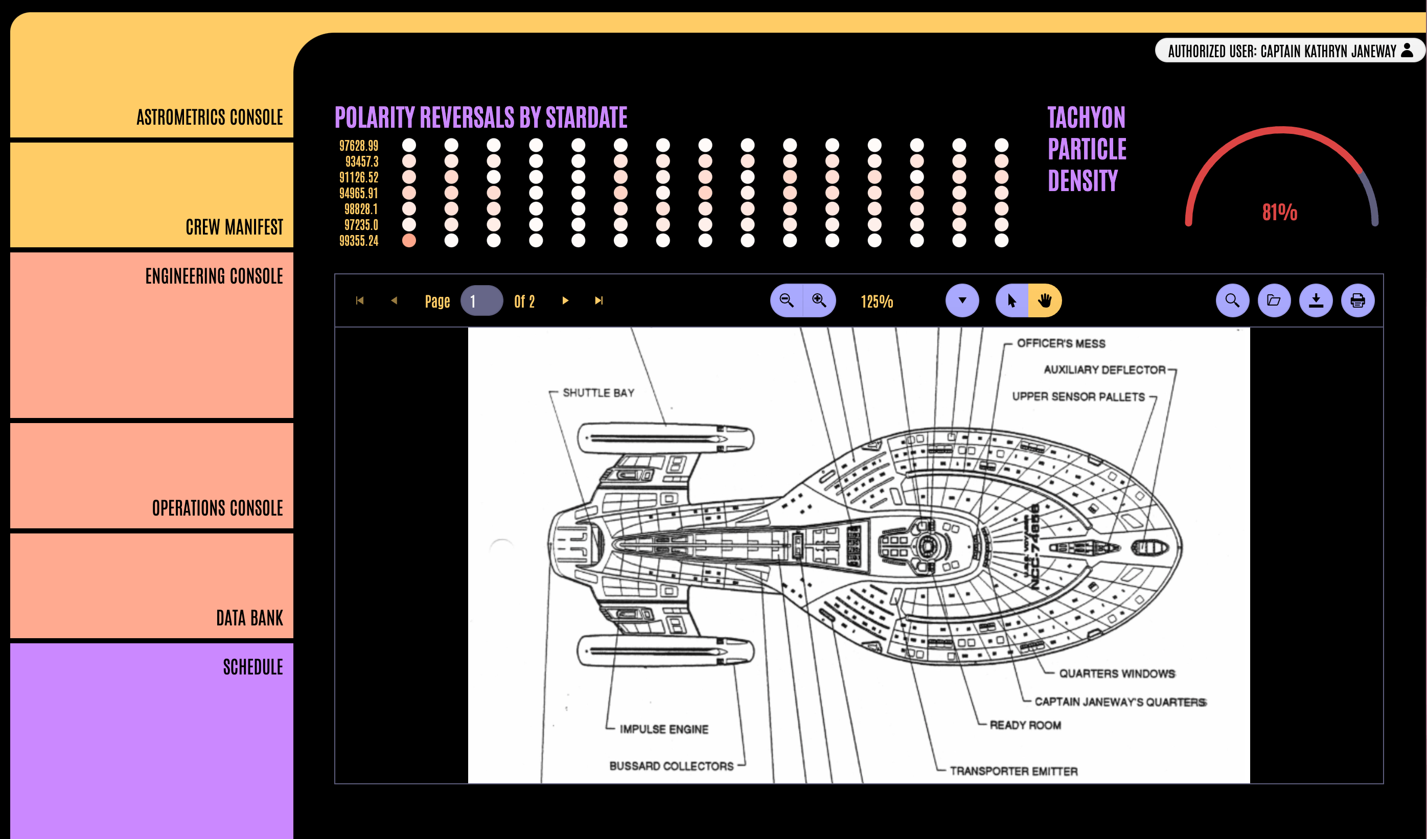 A screenshot depicting the KendoReact PDF Viewer in a highly styled application.